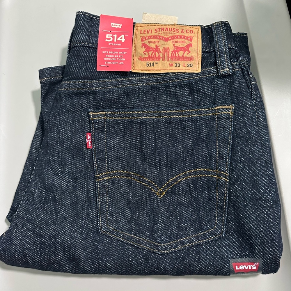 Levi’s 514 straight blue jeans 33x30 NWT